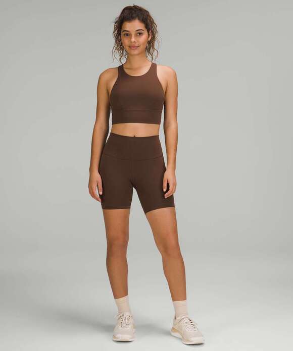 lululemon athletica Pants - Lululemon Wunder Train High-Rise Biker Short 6" Java Brown Size 2